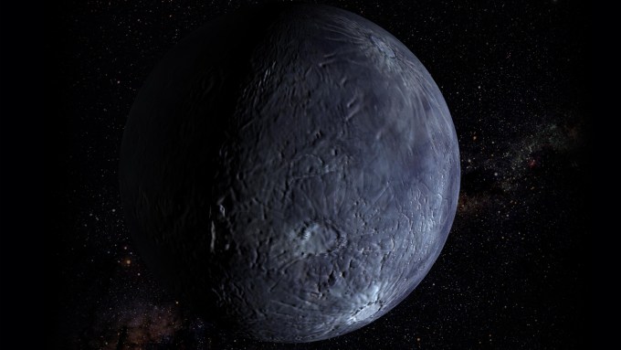 An illustration of the dwarf planet Quaoar.