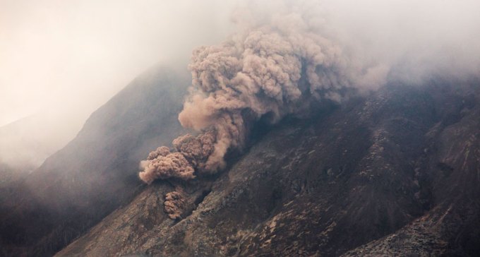 Pyroclastic flow in an eruption