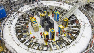 A photo of the doughnut-shaped magnet that was used with the Muon g-2 experiment.