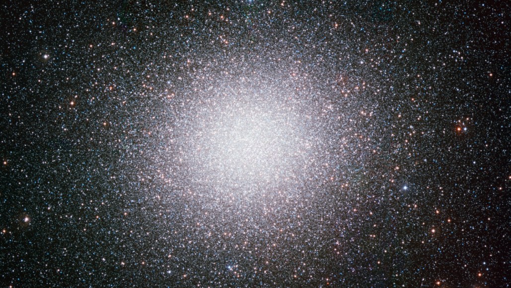 A bright concentration of stars on a dark sky.