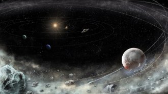 Illustration of Kuiper Belt in the solar system