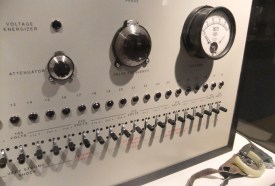 a laboratory device with switches and dials