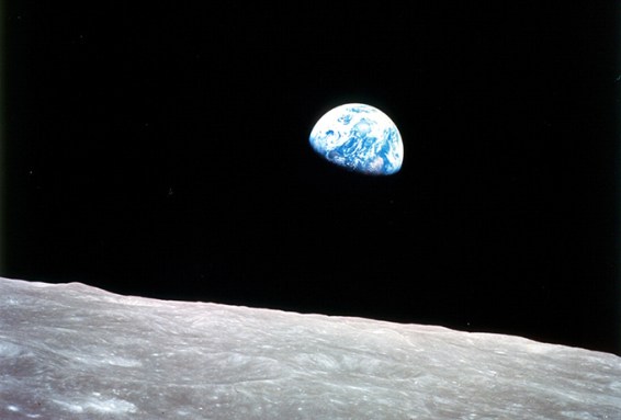 Earth as seen from the moon