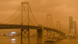 image of wildfire haze over the Golden Gate bridge and the San Francisco skyline