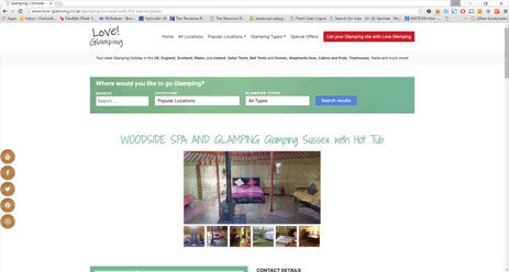 The Love Glamping website