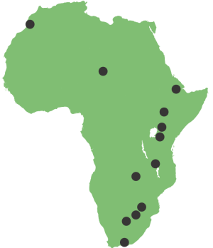 Map of discovery locations in Africa